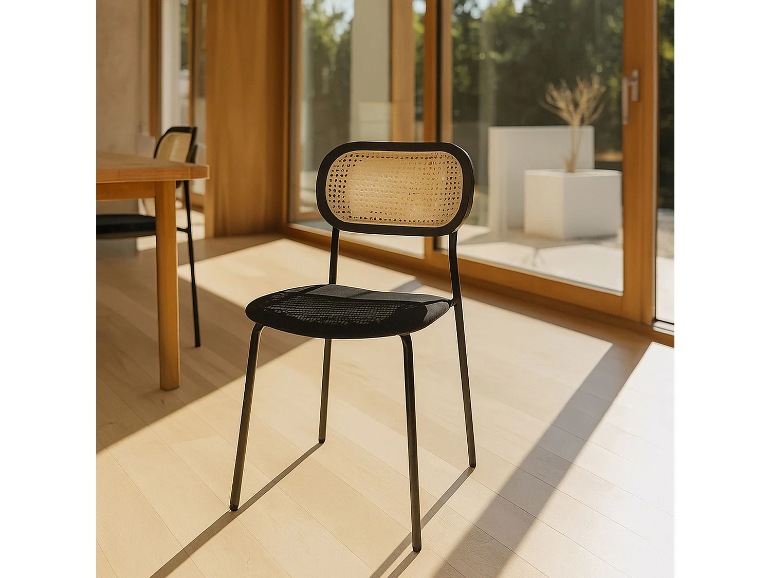 Now's Home - Lot De 2 Chaises En Bois Et Velours Et Pieds En Métal
