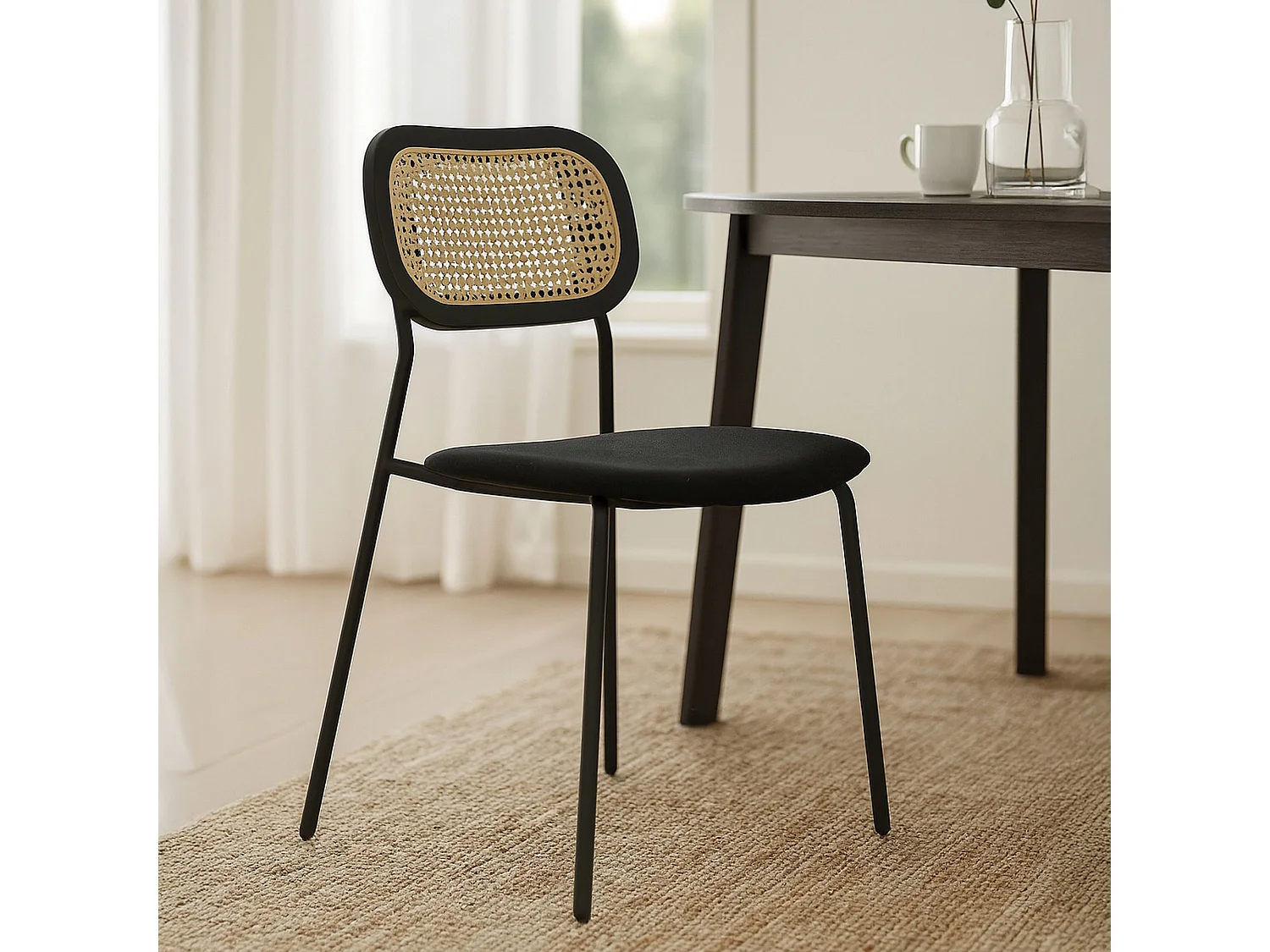 Now's Home - Lot De 2 Chaises En Bois Et Velours Et Pieds En Métal