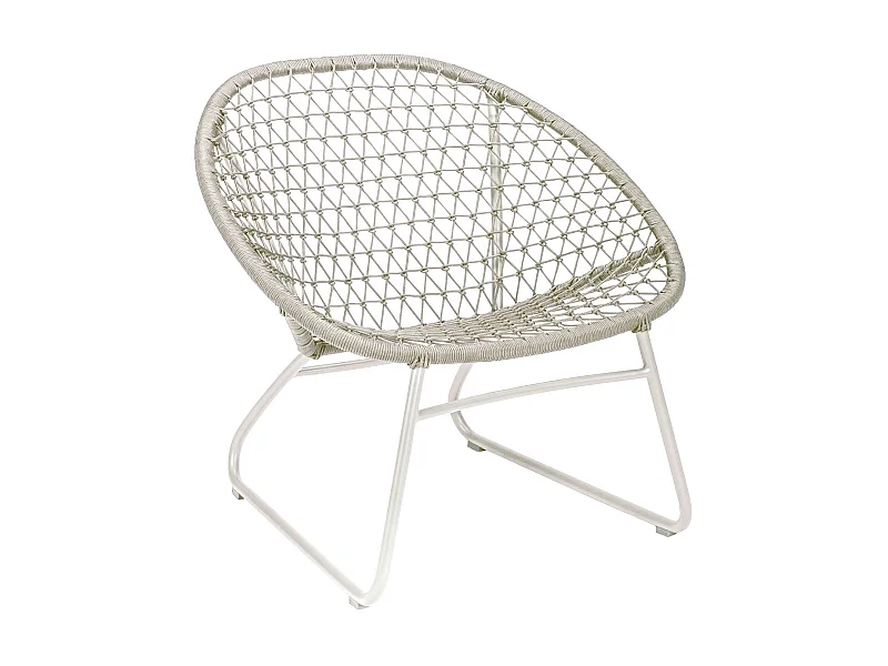 Now's Home - Fauteuil Lounge Exterieur En Polypropylene Et Pieds En Metal Beige