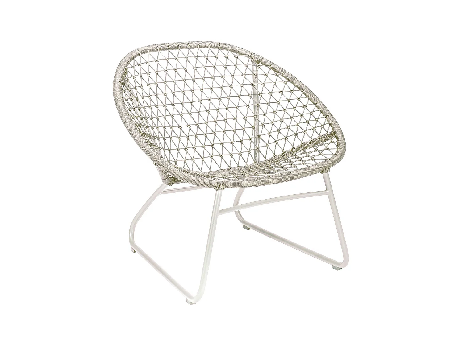 Now's Home - Fauteuil Lounge Exterieur En Polypropylene Et Pieds En Metal Beige