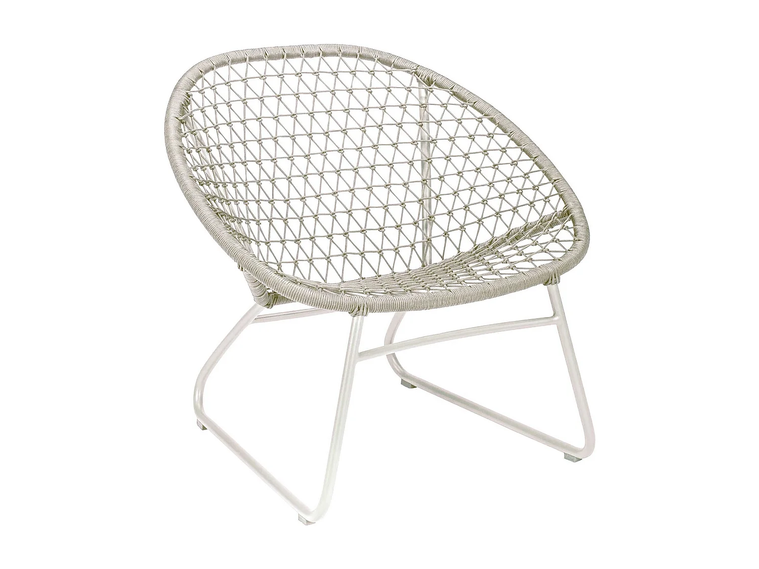 Now's Home - Fauteuil Lounge Extérieur En Polypropylène Et Pieds En Métal Beige