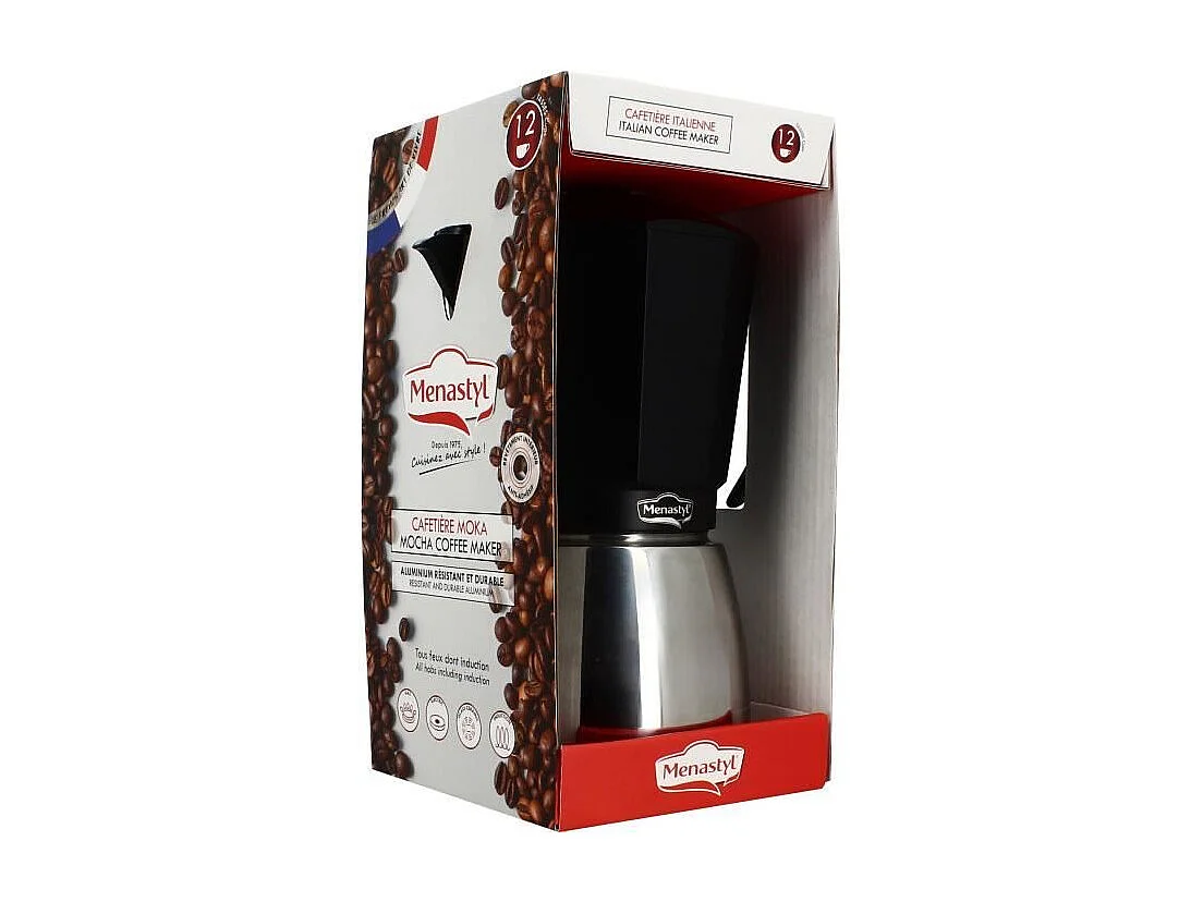 Menastyl - Cafetiere 12 Tasses Moka En Aluminium Induction 736ml