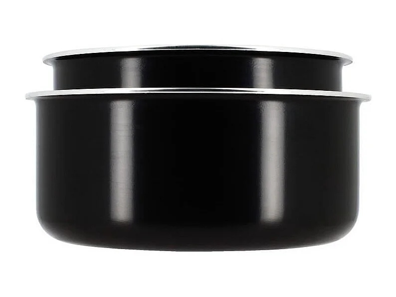 Juego de utensilios de cocina para inducción - Aluminio antiadherente - 5 piezas - Mango extraíble - Negro