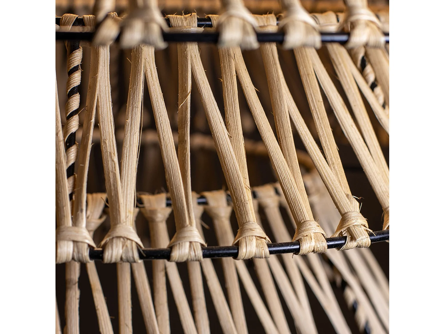 Now's Home - Cache Ampoule En Bambou Tressee A La  Main 51x51x46cm Ganon