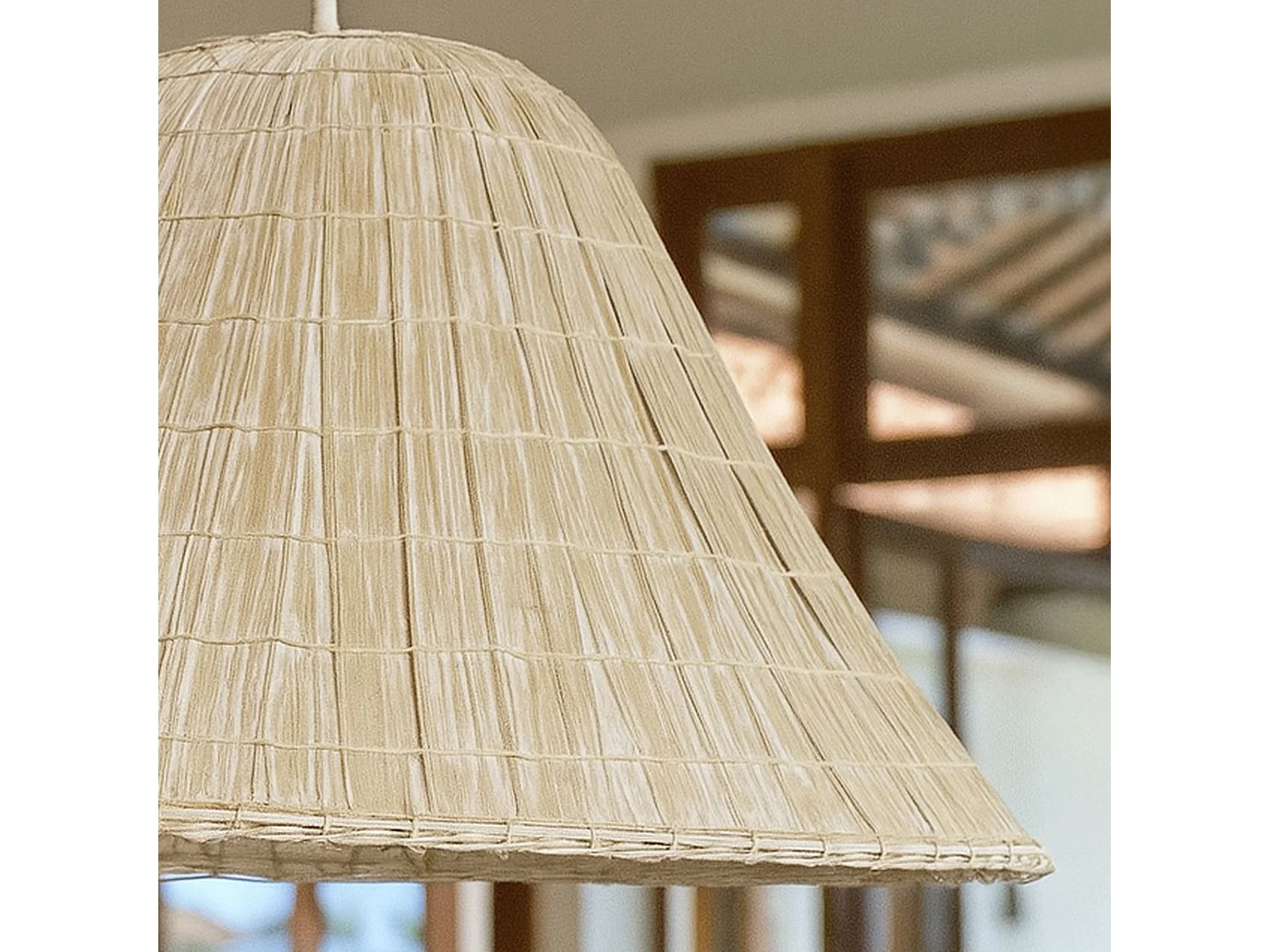 Now's Home - Suspension En Feuilles De Palmier Blanc Diametre 55cm Maa