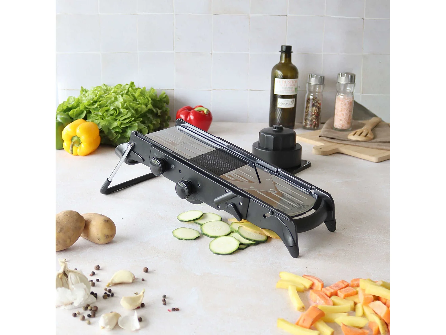 Menastyl - Mandoline Alix Deluxe Noire 2 Lames