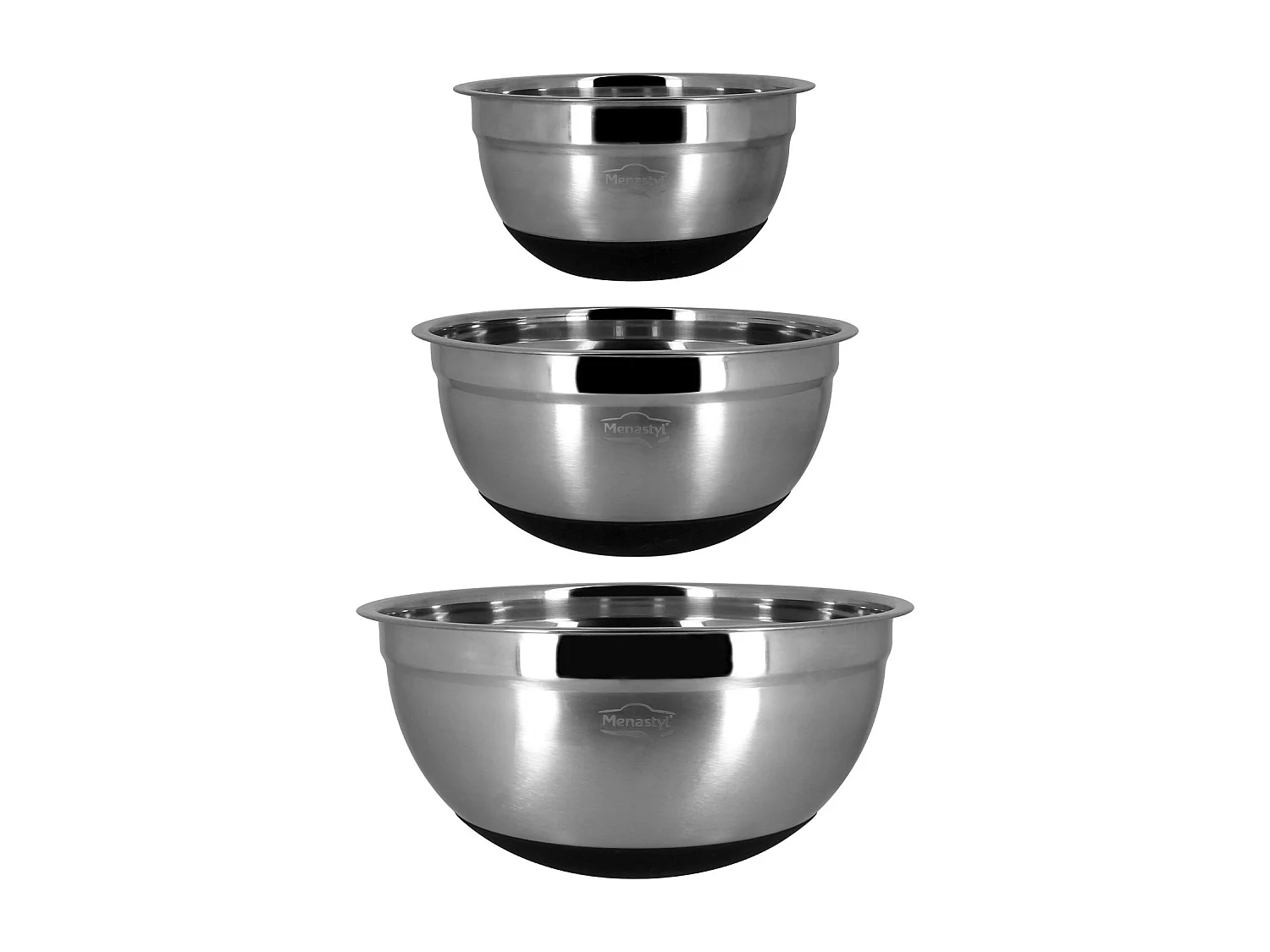 Menastyl - Bol A Melanger En Acier Inoxydable 18cm 1.3l Anti Derapant