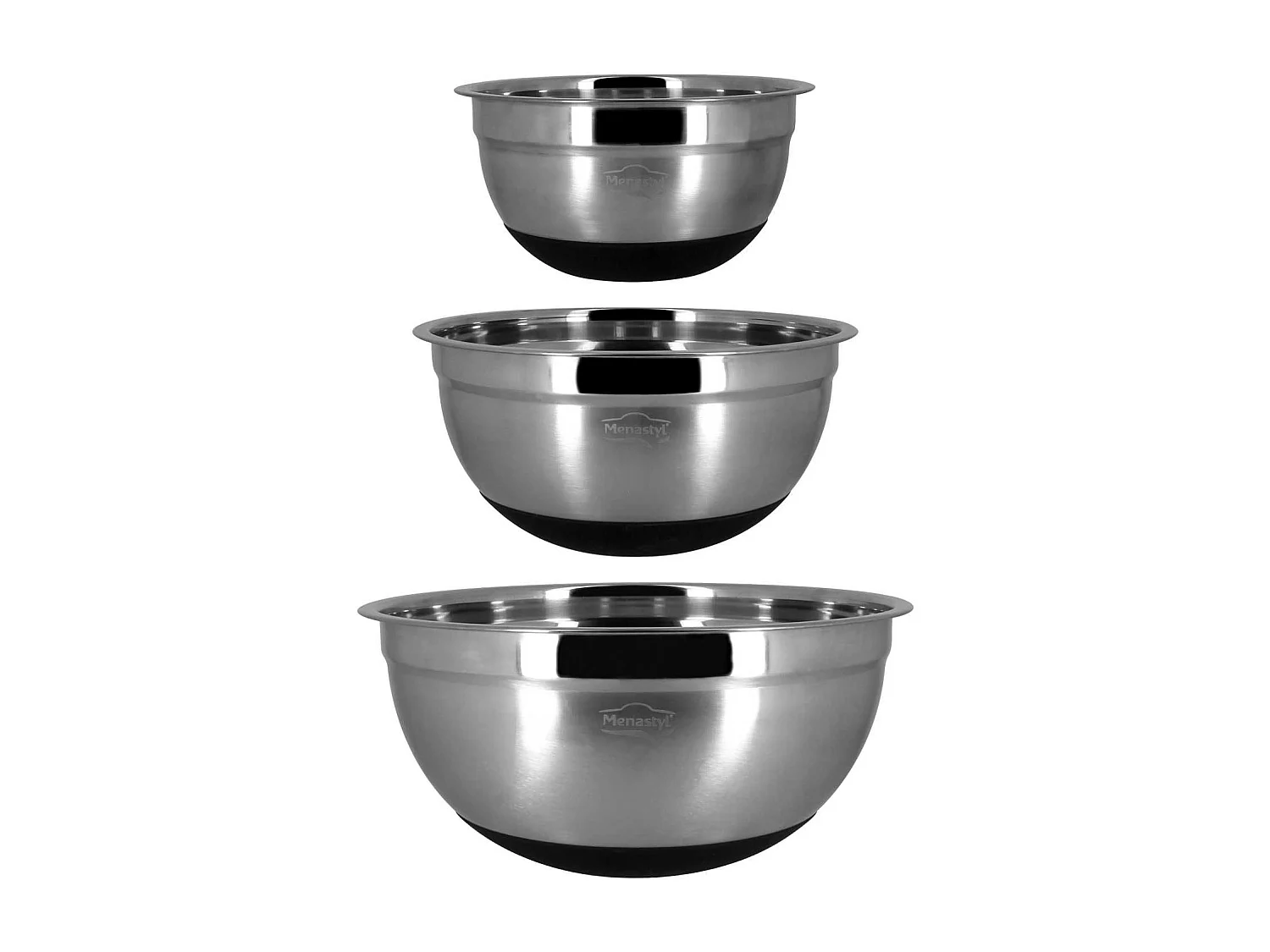 Menastyl - Bol A Melanger En Acier Inoxydable 18cm 1.3l Anti Derapant