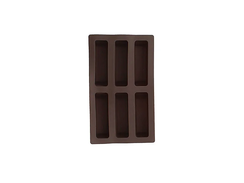 Menastyl - Moule A 6 Financiers 26.5x16cm En Silicone Marron
