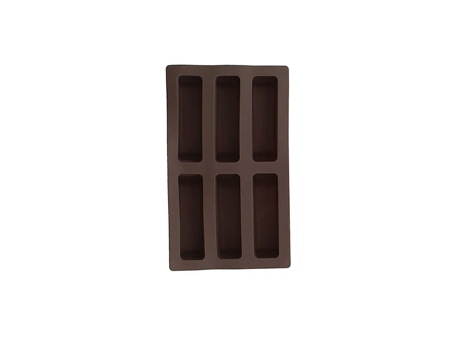Menastyl - Moule A 6 Financiers 26.5x16cm En Silicone Marron