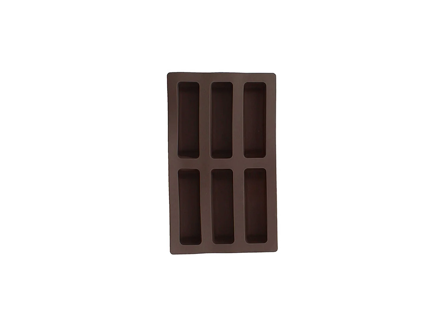 Menastyl - Moule A 6 Financiers 26.5x16cm En Silicone Marron