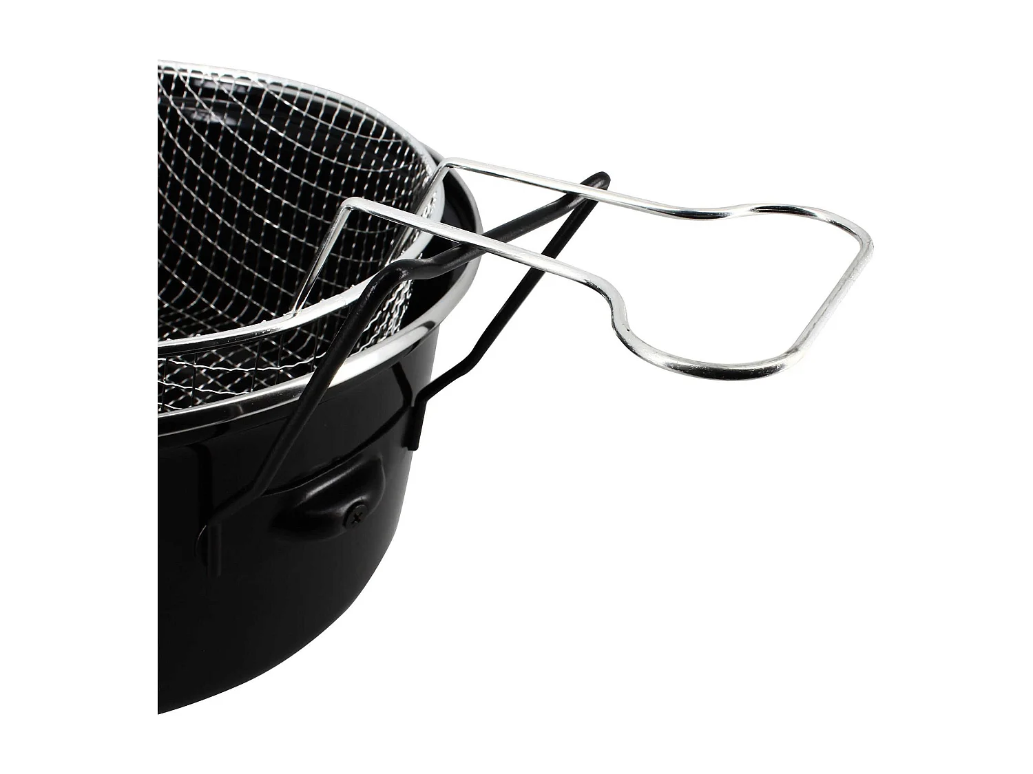 Menastyl - Friteuse Du Nord 28 Cm En Acier Emaille Noir Avec Panier