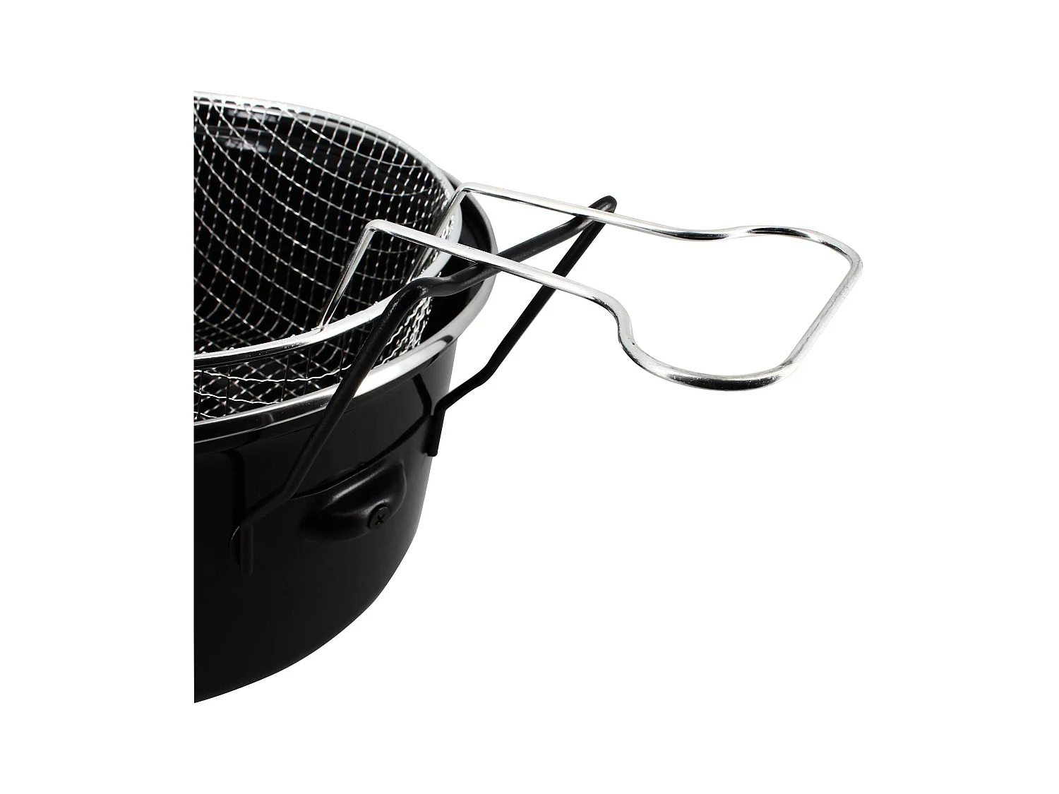 Menastyl - Friteuse Du Nord 28 Cm En Acier Emaille Noir Avec Panier