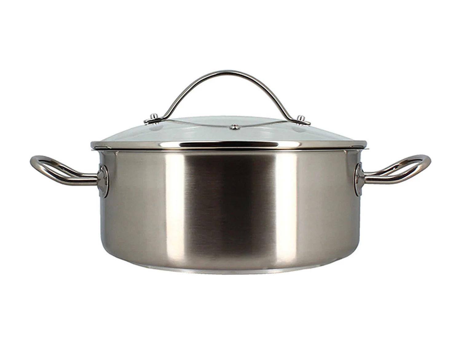 Menastyl - Marmite Professionnel 24cm En Acier Inoxydable Avec Couvercle En Verre