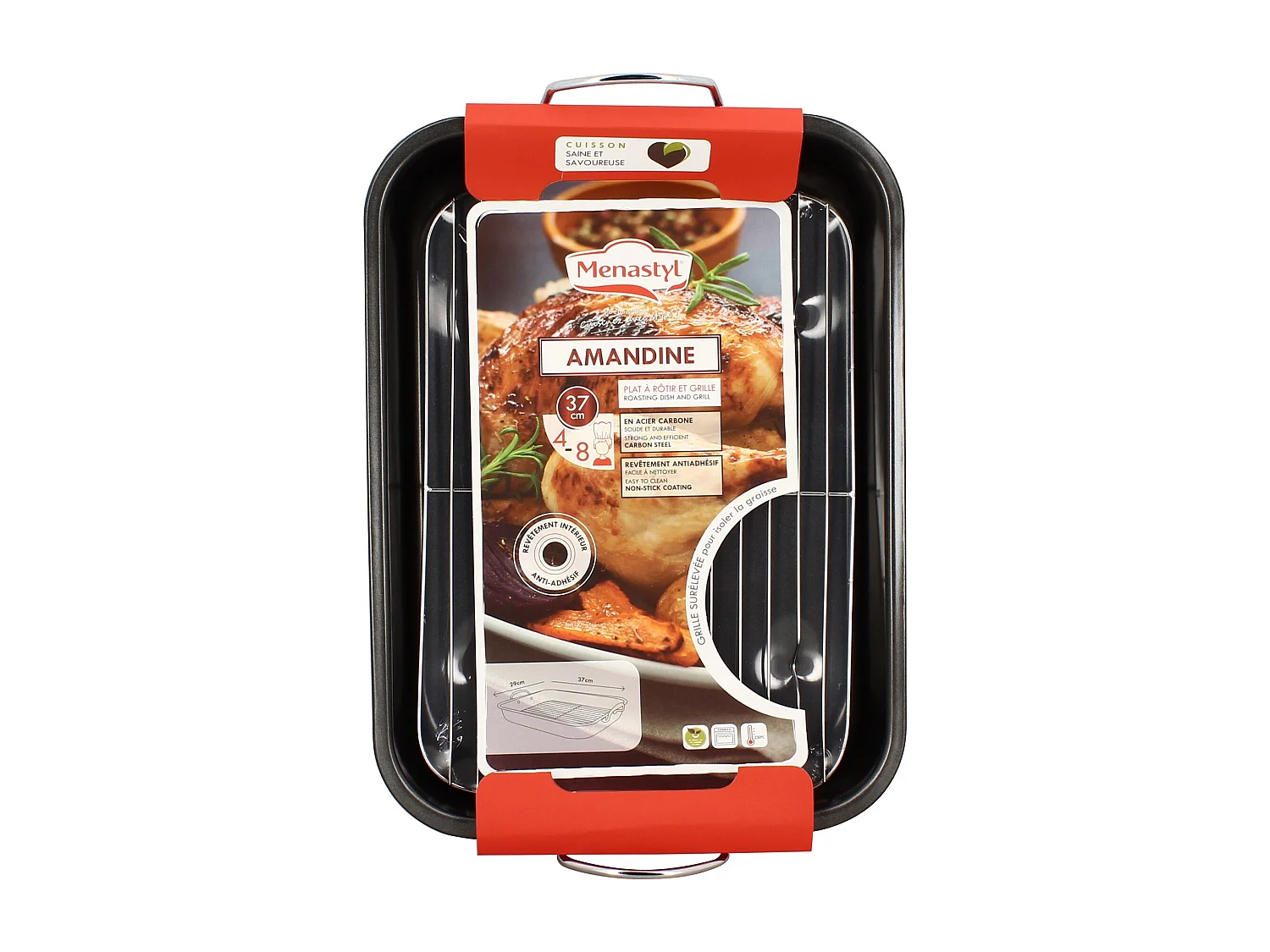 Menastyl - Plat Rotisserie Avec Grille 43,5x29cm Amandine