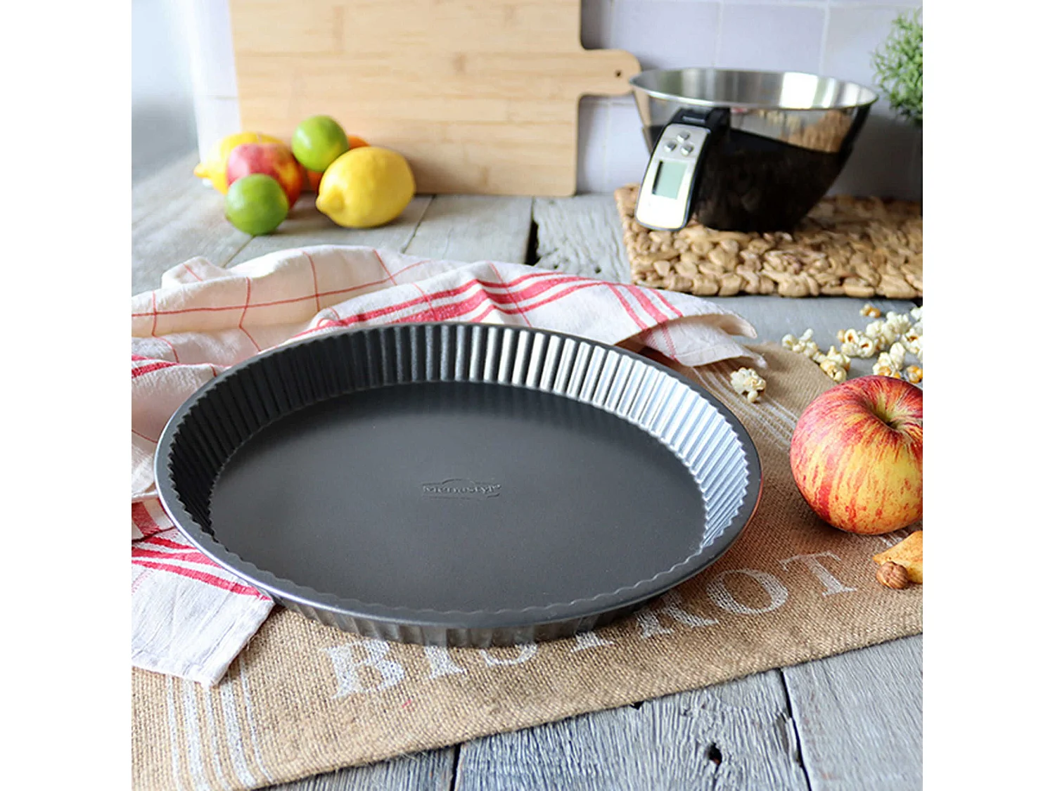 Menastyl - Moule A Tarte 28 Cm En Amandine Acier Carbone Anti-adhesif