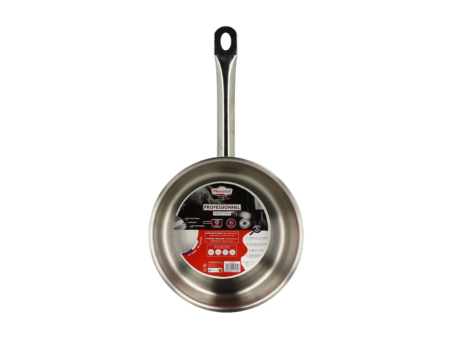 Menastyl - Casserole Professionnel 20cm En Acier Inoxydable