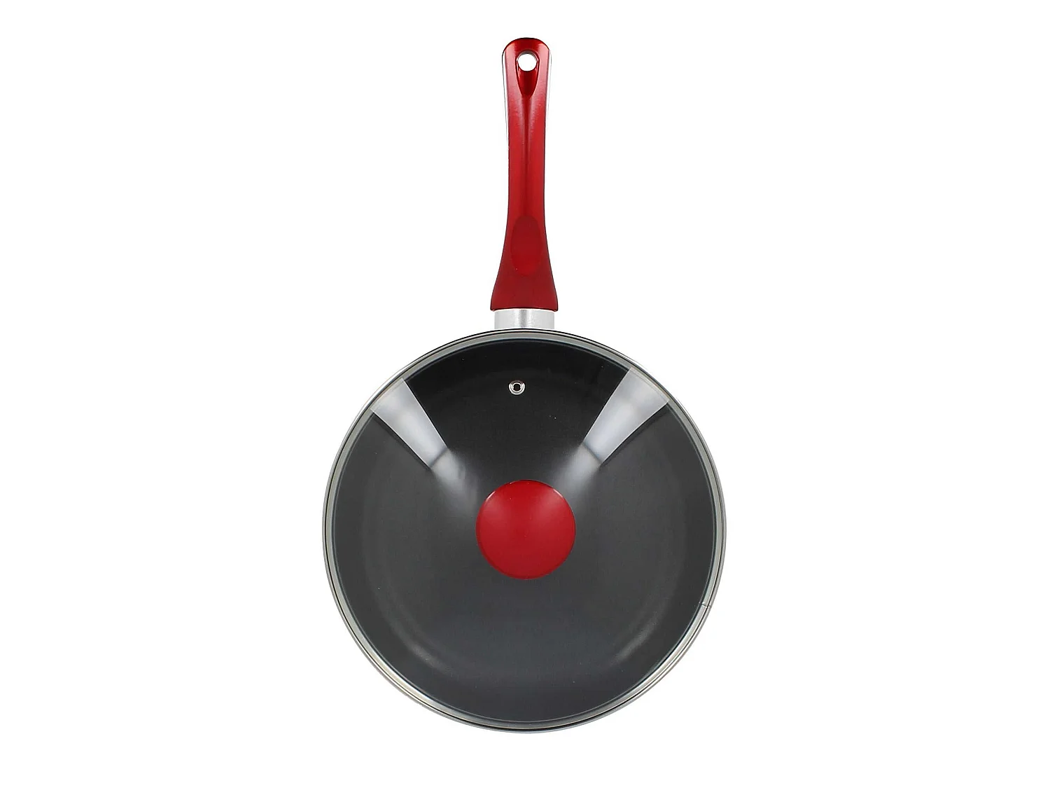 Menastyl - Sauteuse 24cm Aluminium Avec Couvercle Cerise Compatible Induction
