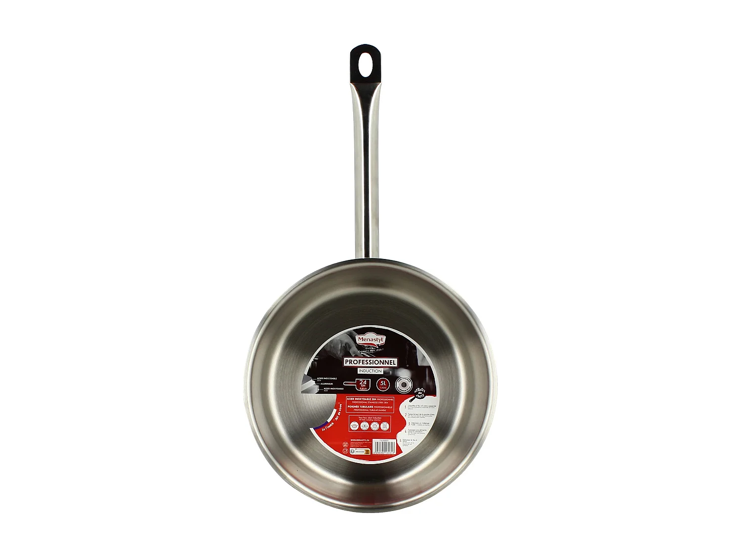 Menastyl - Casserole Professionnel 24cm En Acier Inoxydable