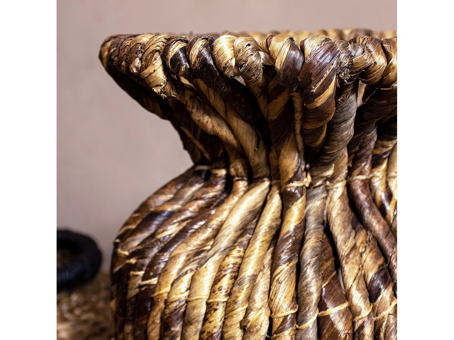 Now's Home - Vase Décoratif En Fibres D'abaca D25xh60cm Lina