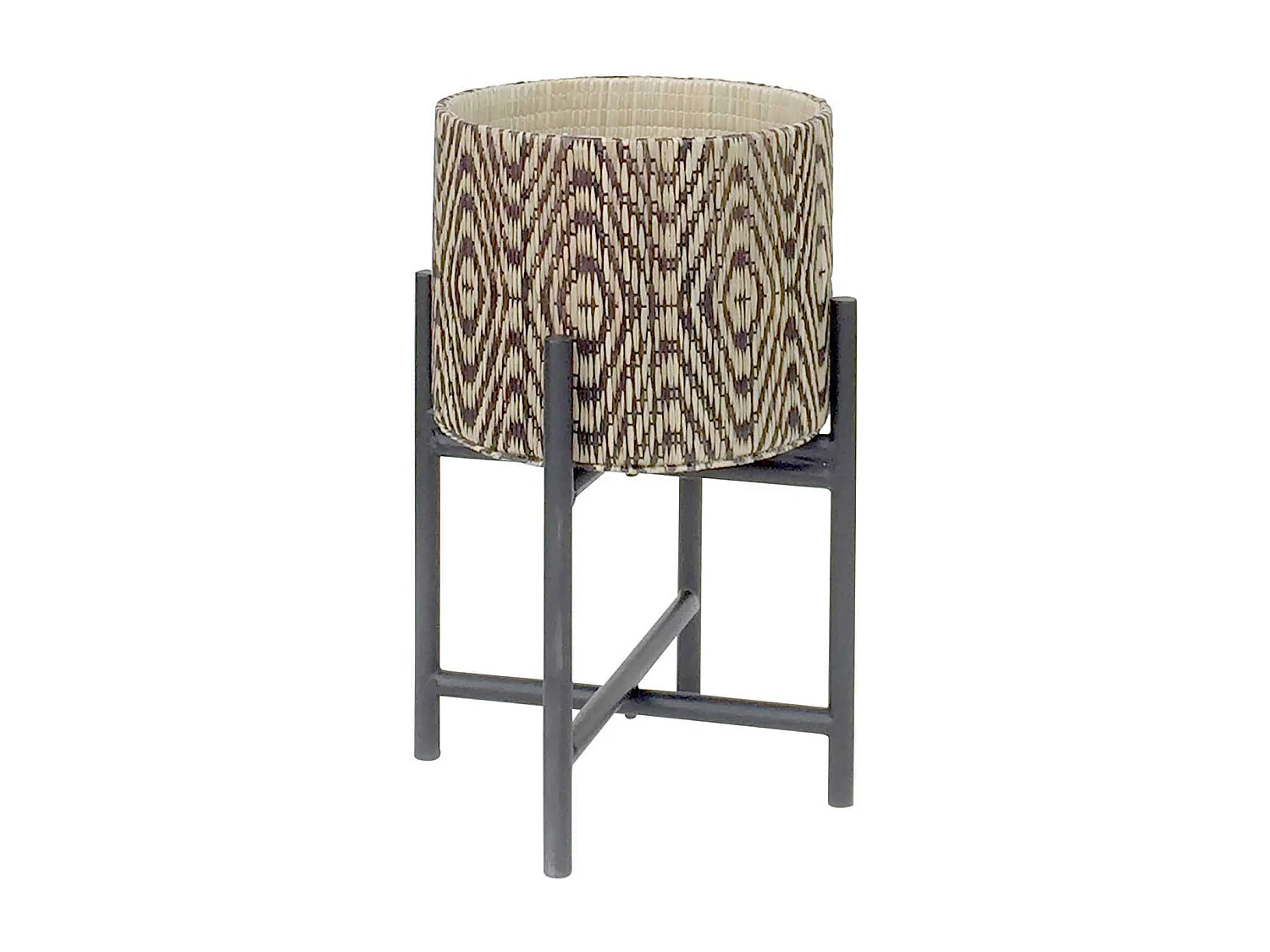 Now's Home - Petit Cache Pot Sur Pieds Noirs Petit Modele Diam 27 Ht40 Cm Yori