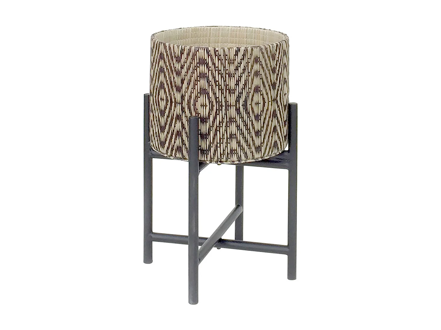 Now's Home - Petit Cache Pot Sur Pieds Noirs Petit Modele Diam 23 Ht40 Cm Yori