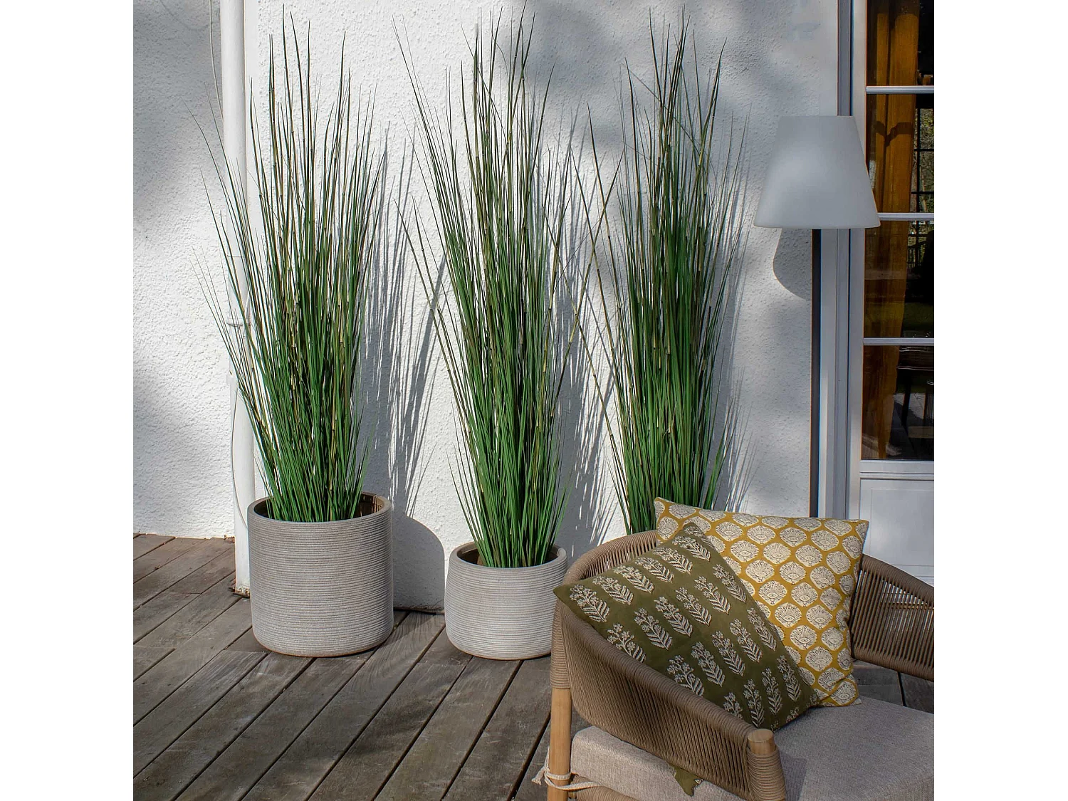 Now's Home - Set2 Pots Ronds En Fibre D'argile Taupe  D45xht45 Et D38xht40cm Porto