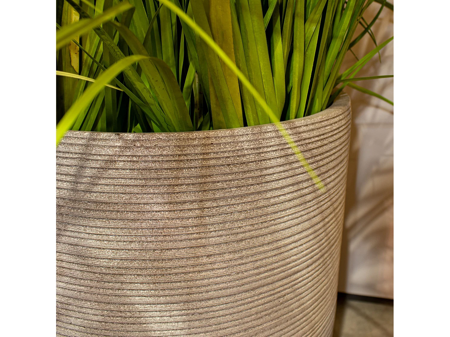 Now's Home - Set2 Pots Ronds En Fibre D'argile Taupe  D45xht45 Et D38xht40cm Porto