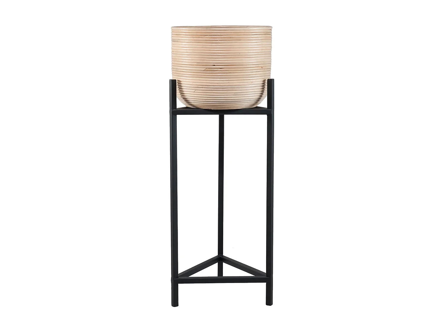 Now's Home - Cache Pot Large - Rotin- Pieds Metal Noir- 35 X 37 X 78/95 Cm Lima