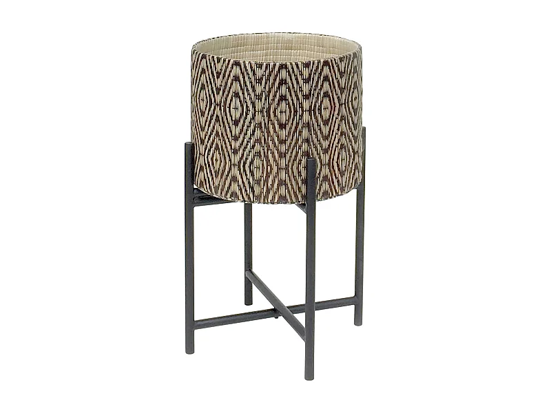 Now's Home - Cache Pot Sur Pieds Noirs Grand Modele Diam 29 Ht52 Cm Yori