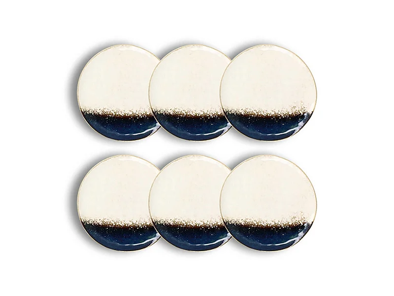 Ogo Living - Lot 6 Assiettes Plates Katanga 27.5cm En Gres Blanc