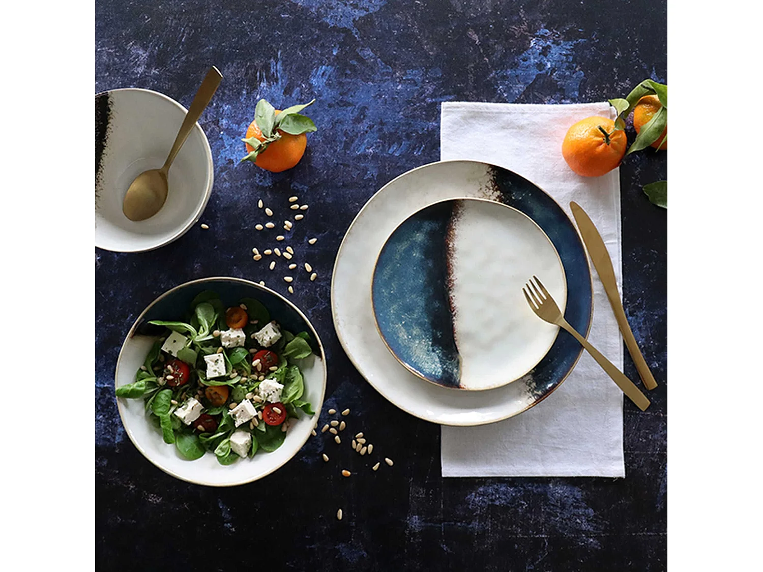 Ogo Living - Lot 6 Assiettes Plates Katanga 27.5cm En Gres Blanc