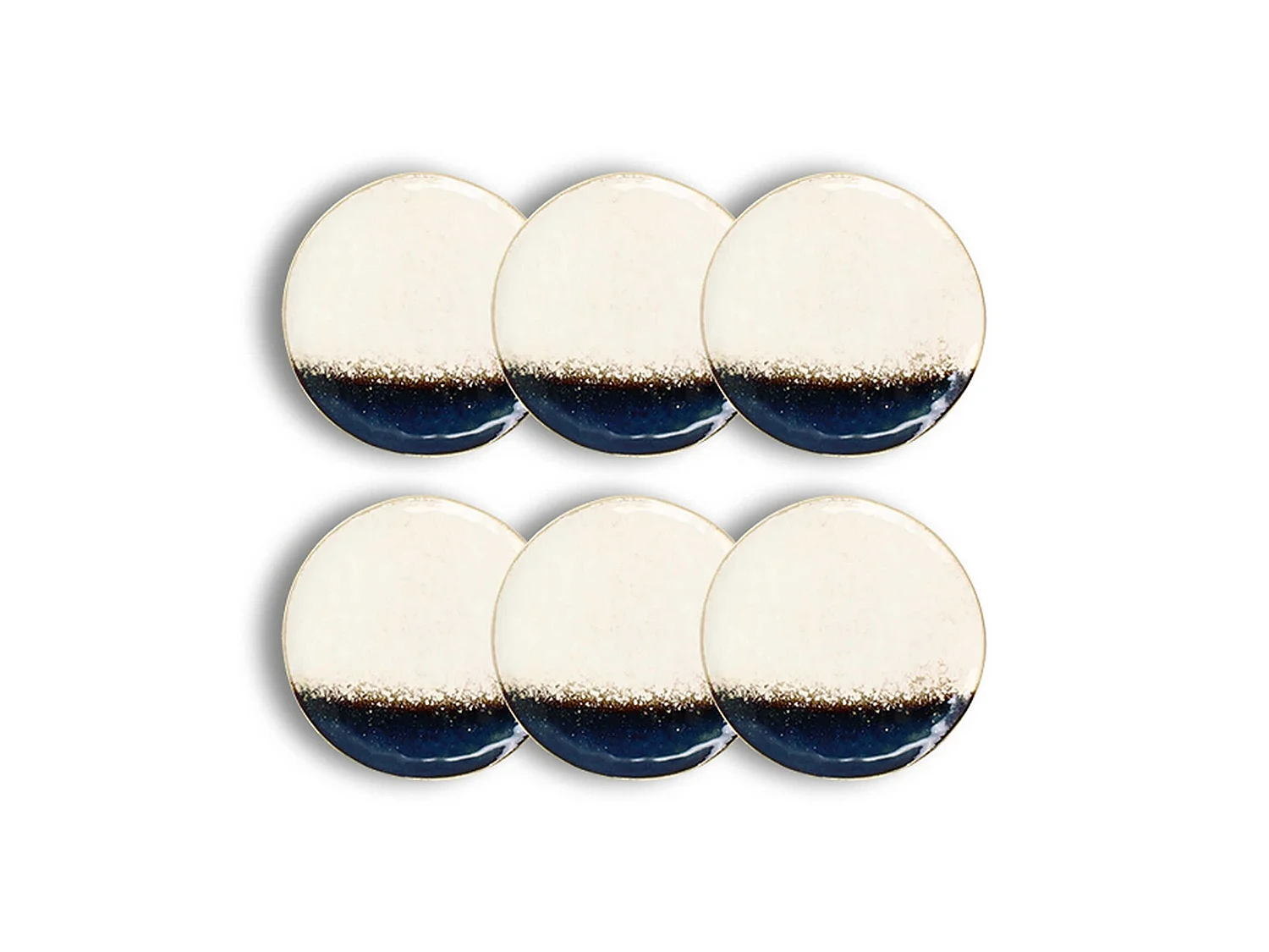 Ogo Living - Lot 6 Assiettes Plates Katanga 27.5cm En Gres Blanc
