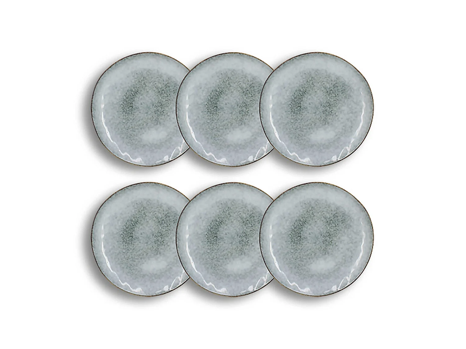 Ogo Living - Lot 6 Assiettes Plates Aronal 27.5cm En Gres Bleu