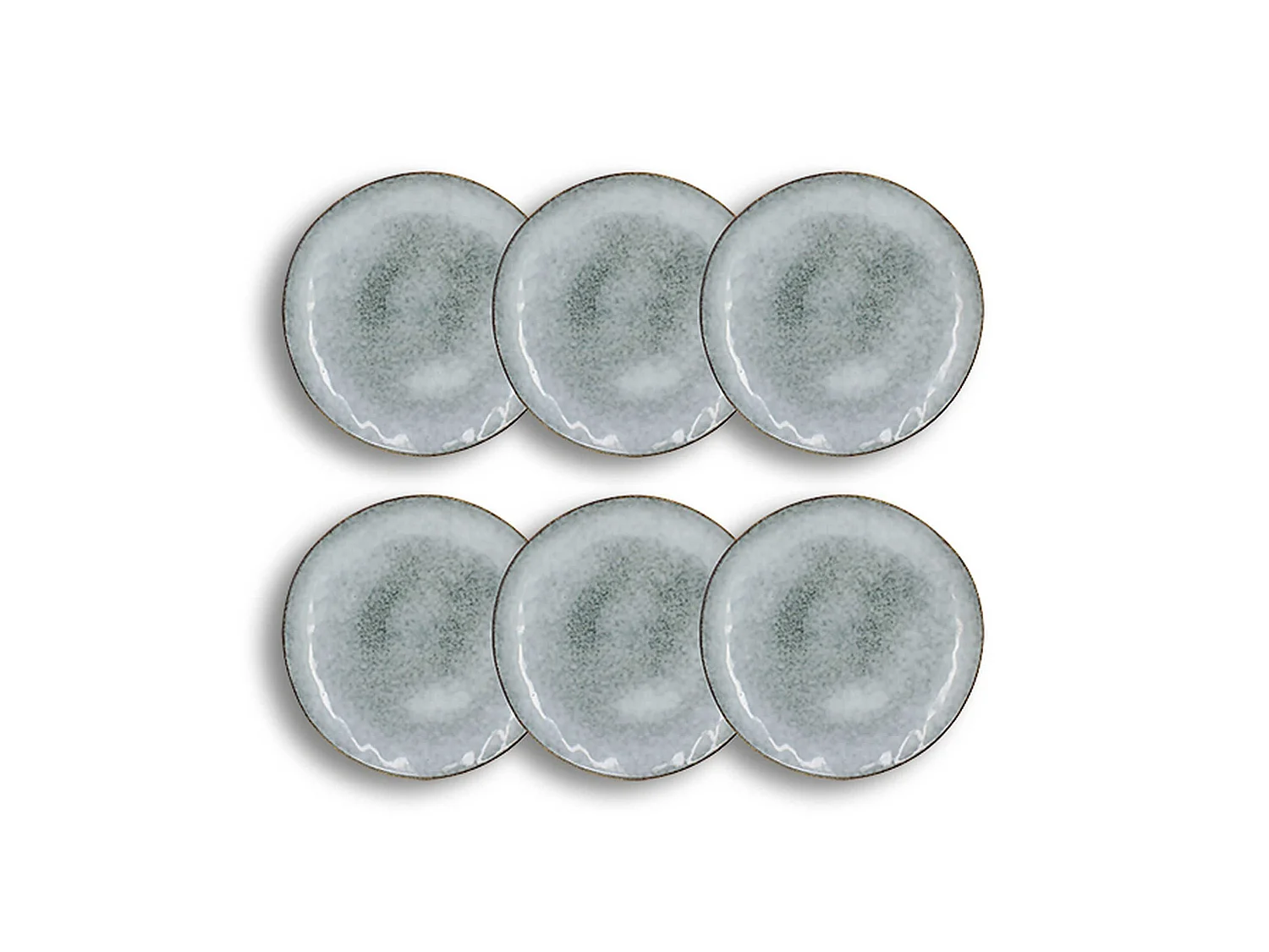 Ogo Living - Lot 6 Assiettes Plates Aronal 27.5cm En Gres Bleu