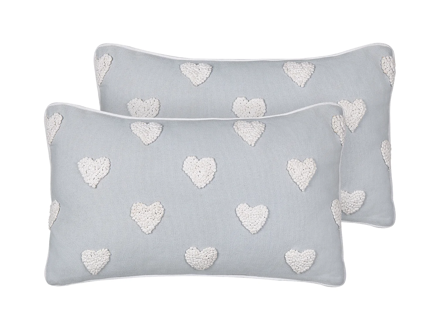 Lot de 2 coussins décoratifs GAZANIA Coton 30 x 50 cm Gris clair