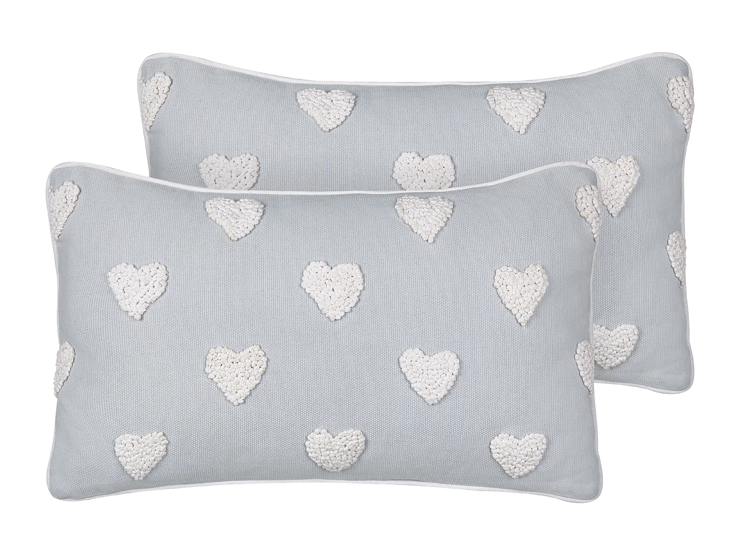 Lot de 2 coussins décoratifs GAZANIA Coton 30 x 50 cm Gris clair