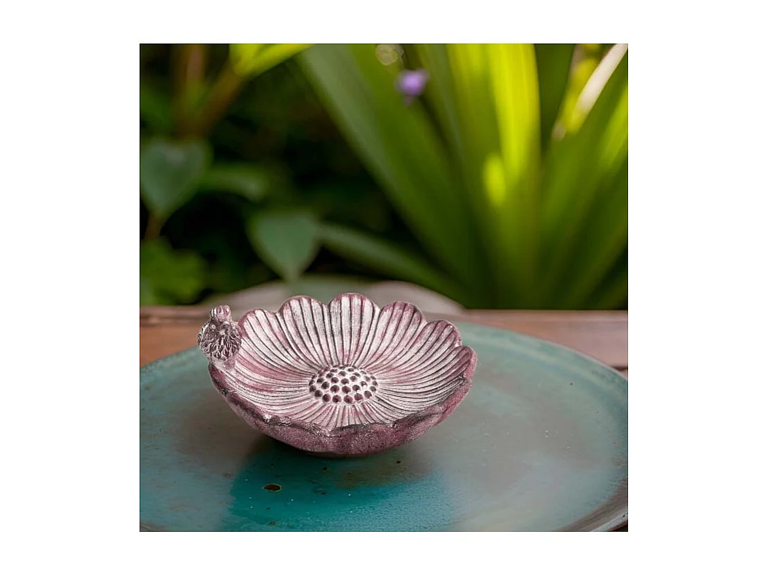 Vogelbad aus Stein Blume 21 cm
