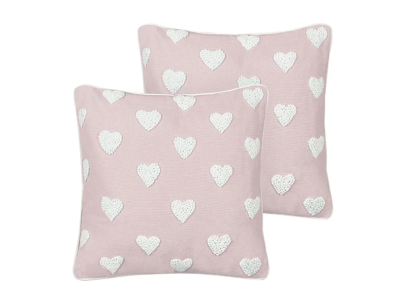 Set di 2 cuscini cotone rosa 45 x 45 cm GAZANIA