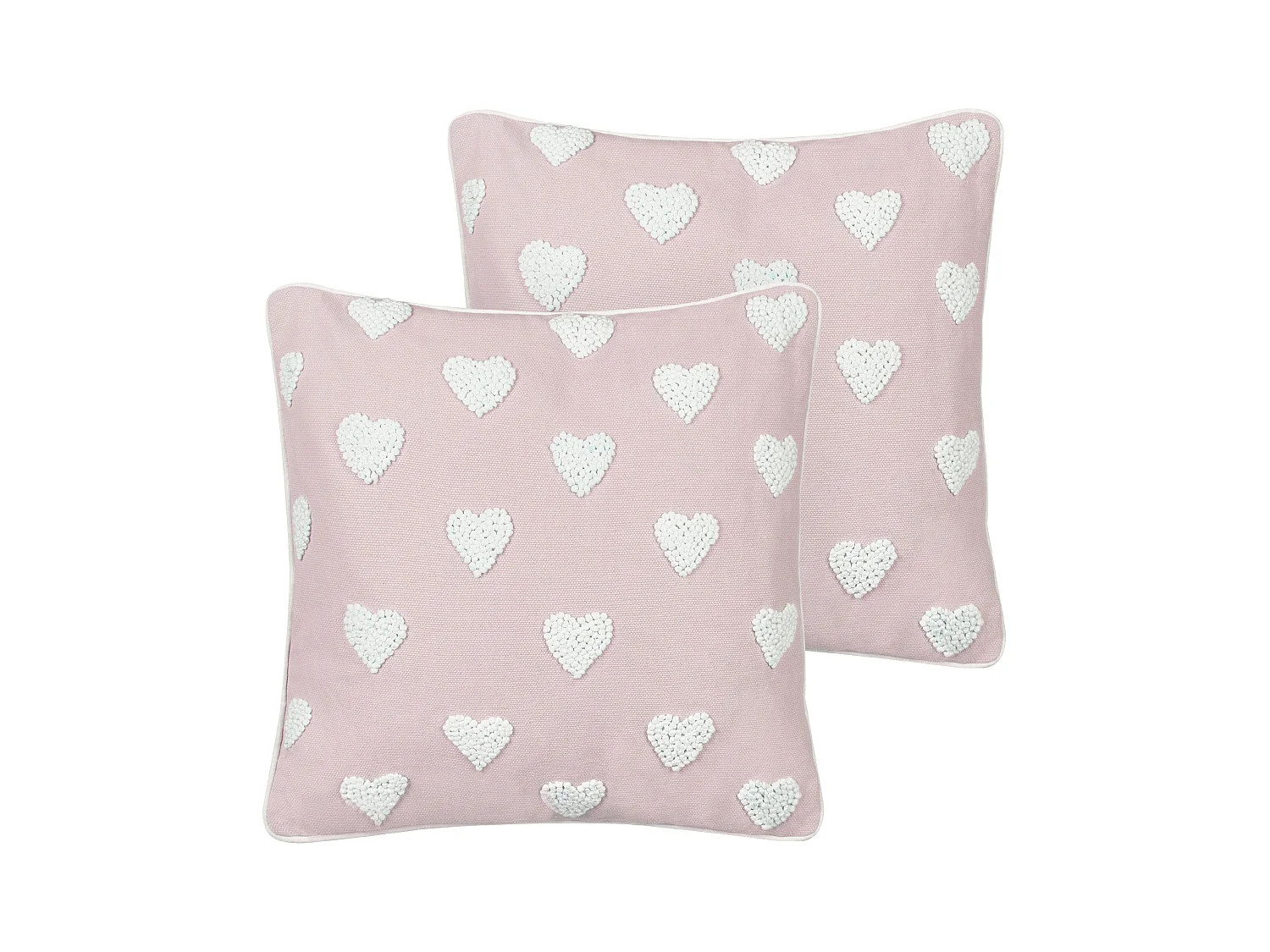 Lot de 2 coussins décoratifs GAZANIA Coton 45 x 45 cm Rose pastel