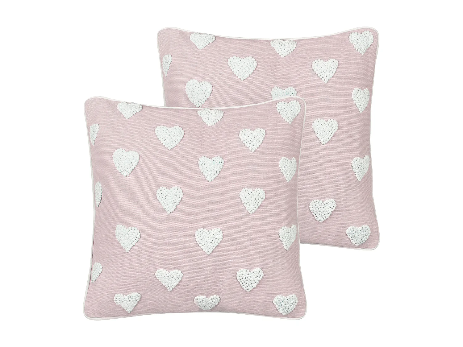 Lot de 2 coussins décoratifs GAZANIA Coton 45 x 45 cm Rose pastel