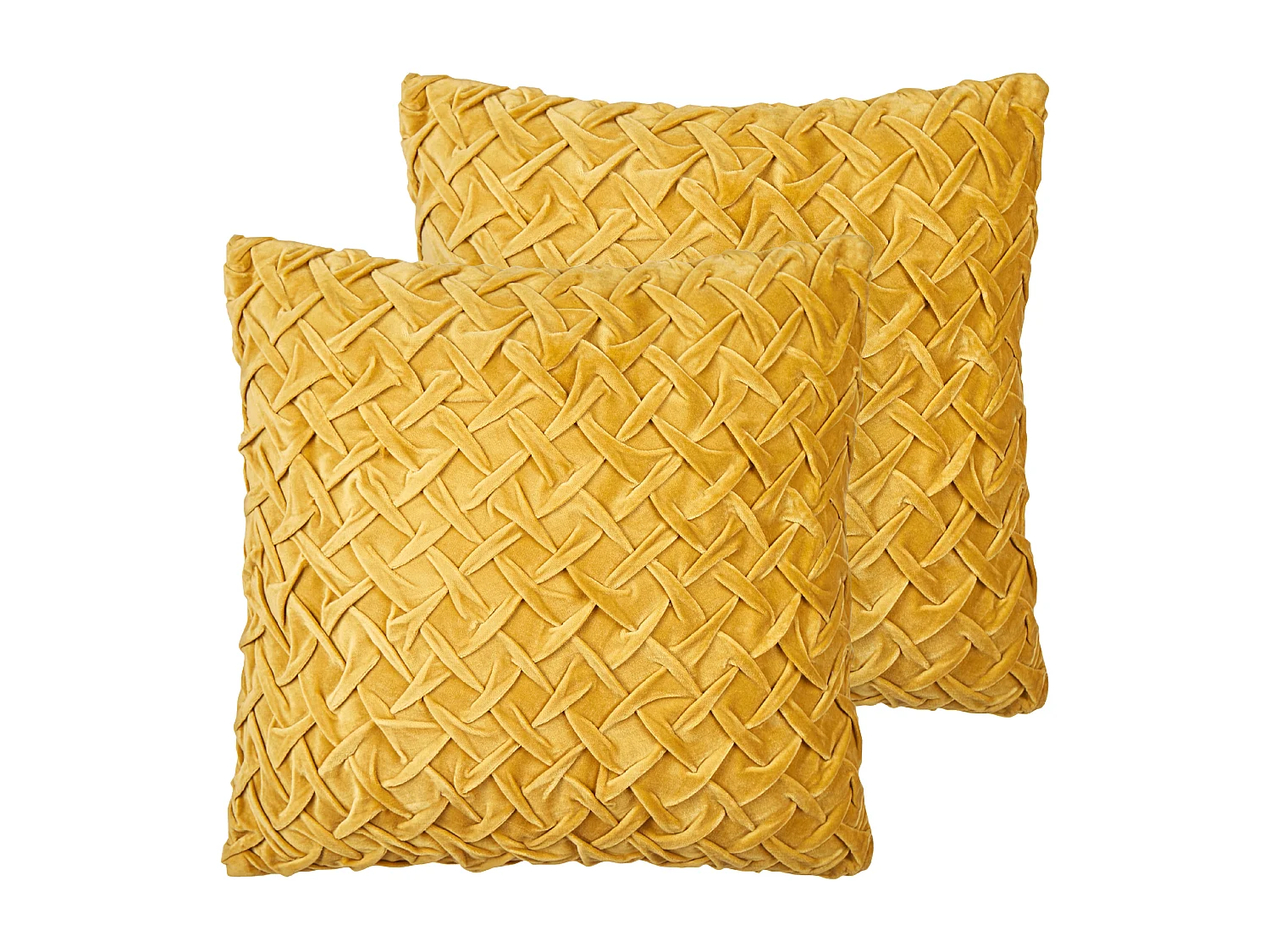 Set van 2 decoratieve kussens CHOISYA Katoen 45 x 45 cm Geel Effen