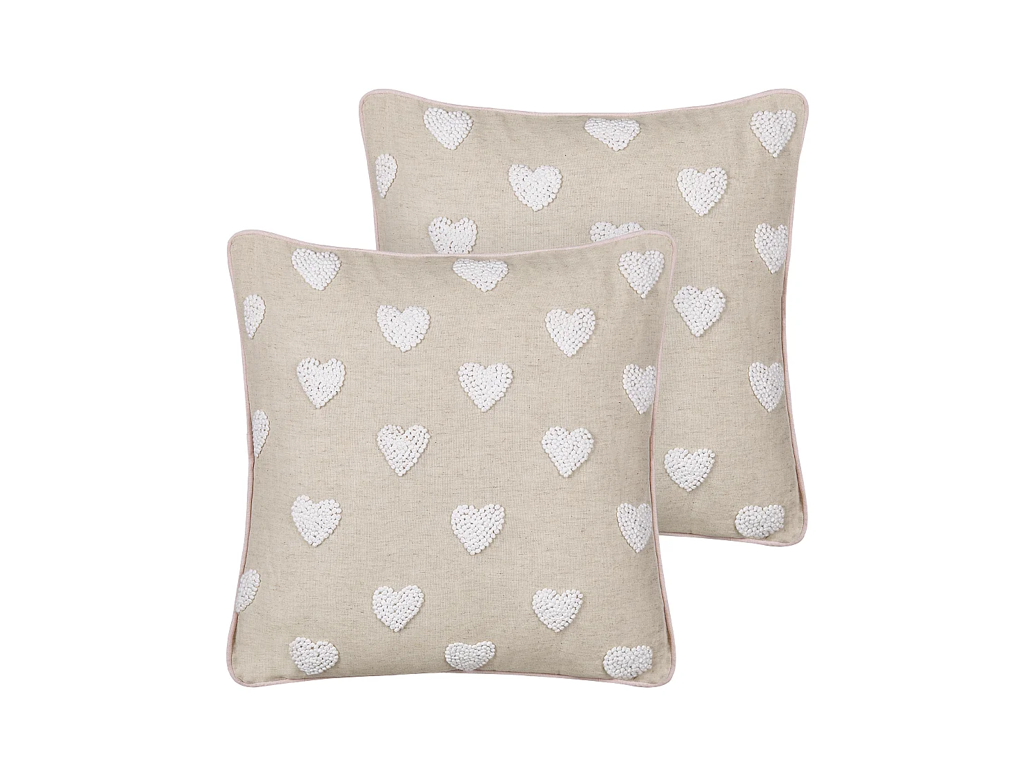 Sierkussen set van 2 geborduurd beige 45 x 45 cm GAZANIA