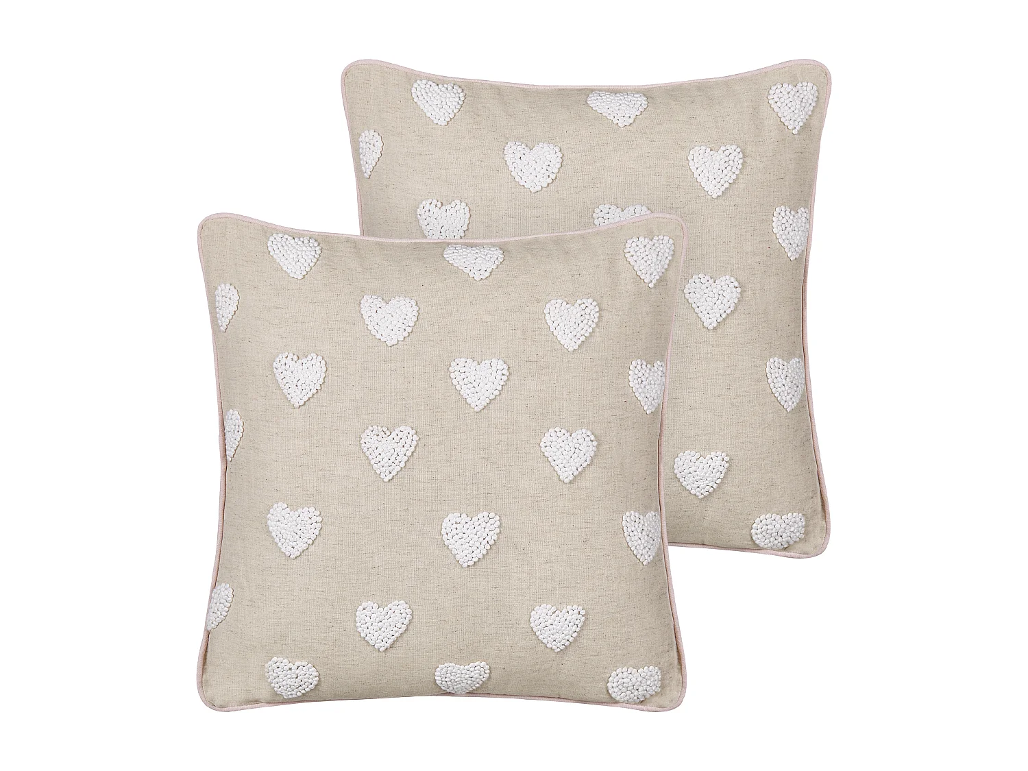 Lot de 2 coussins décoratifs GAZANIA Coton 45 x 45 cm Beige