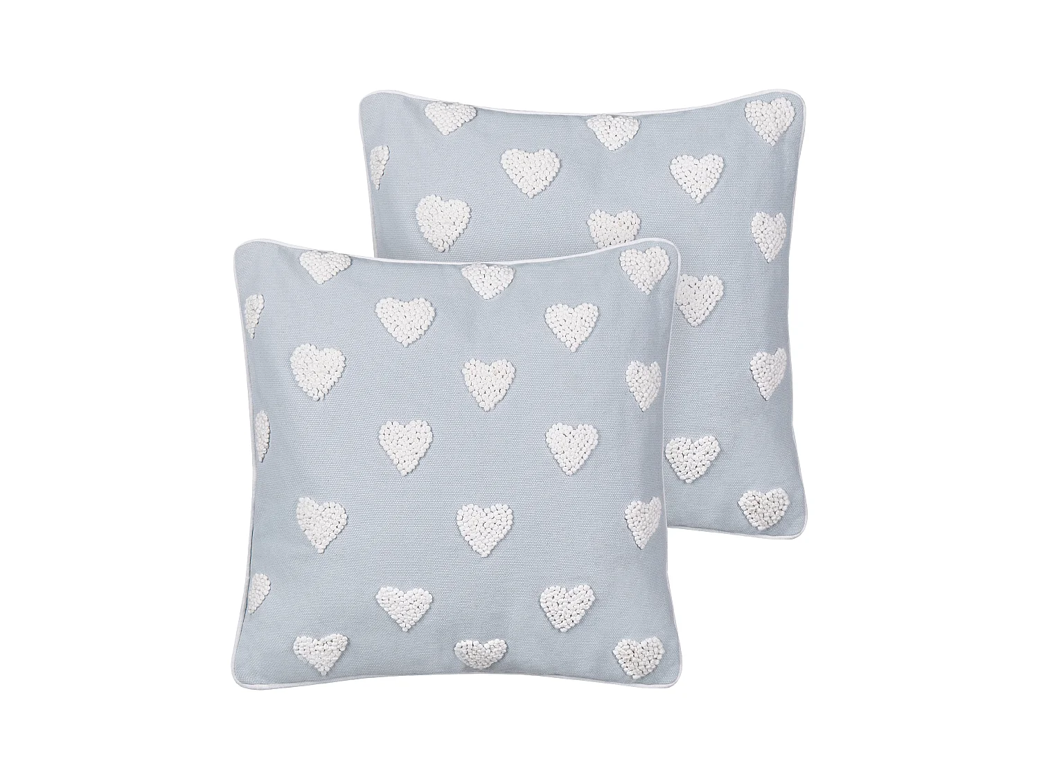 Lot de 2 coussins décoratifs GAZANIA Coton 45 x 45 cm Gris clair