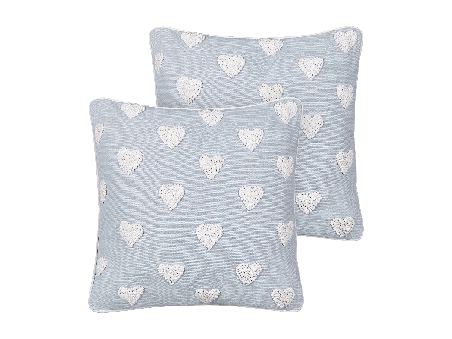 Lot de 2 coussins décoratifs GAZANIA Coton 45 x 45 cm Gris clair