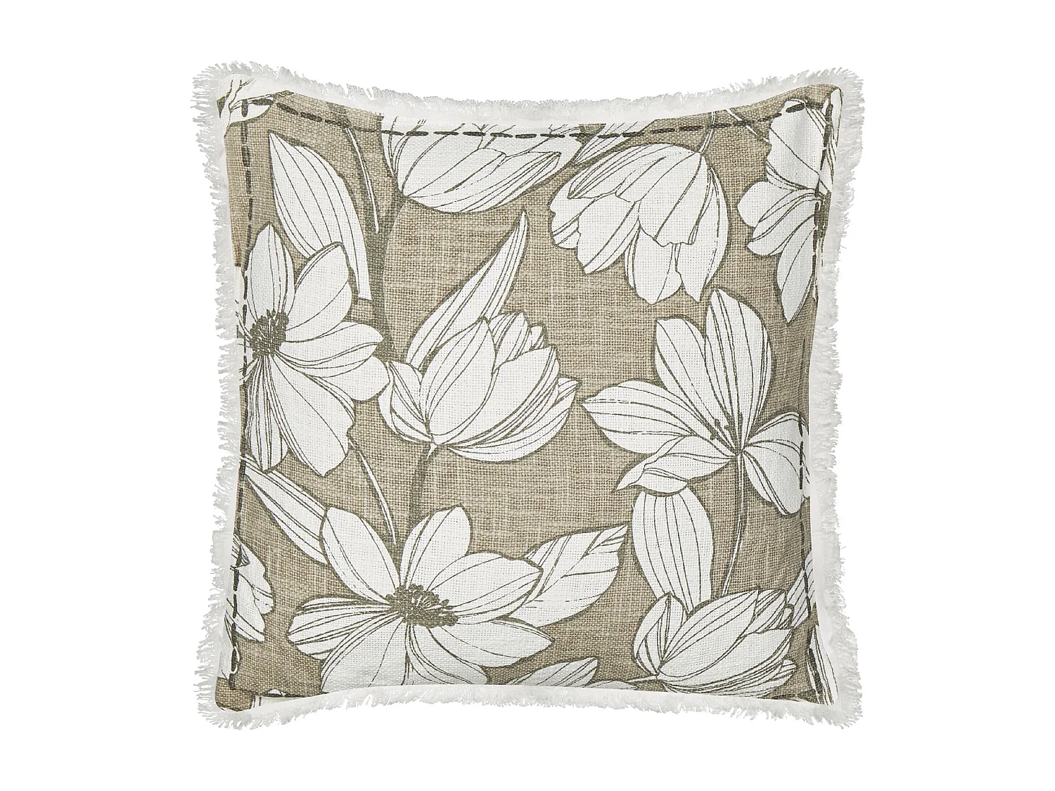 Lot de 2 coussins décoratifs CYANOTIS Coton 45 x 45 cm Vert Motif floral