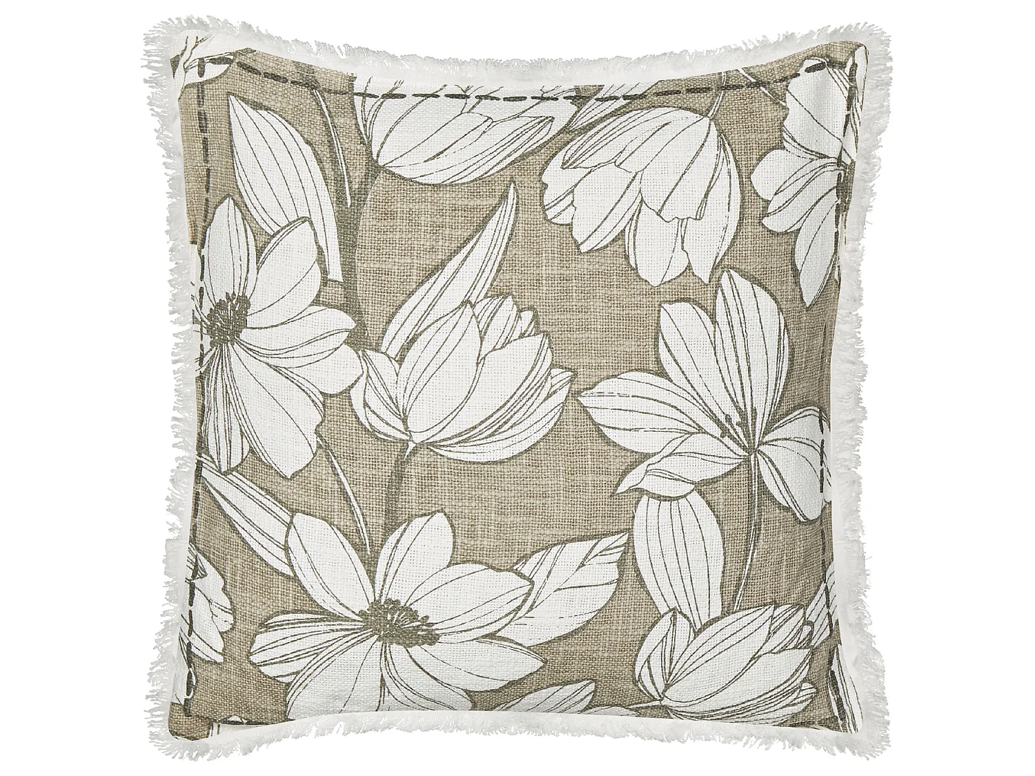 Conjunto de 2 cojines decorativos CYANOTIS Algodón 45 x 45 cm Verde Patrón floral