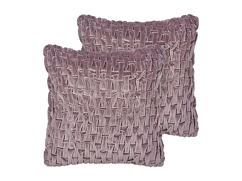 Set di 2 cuscini CHIRITA Velluto 45 x 45 cm Viola Tinta unita