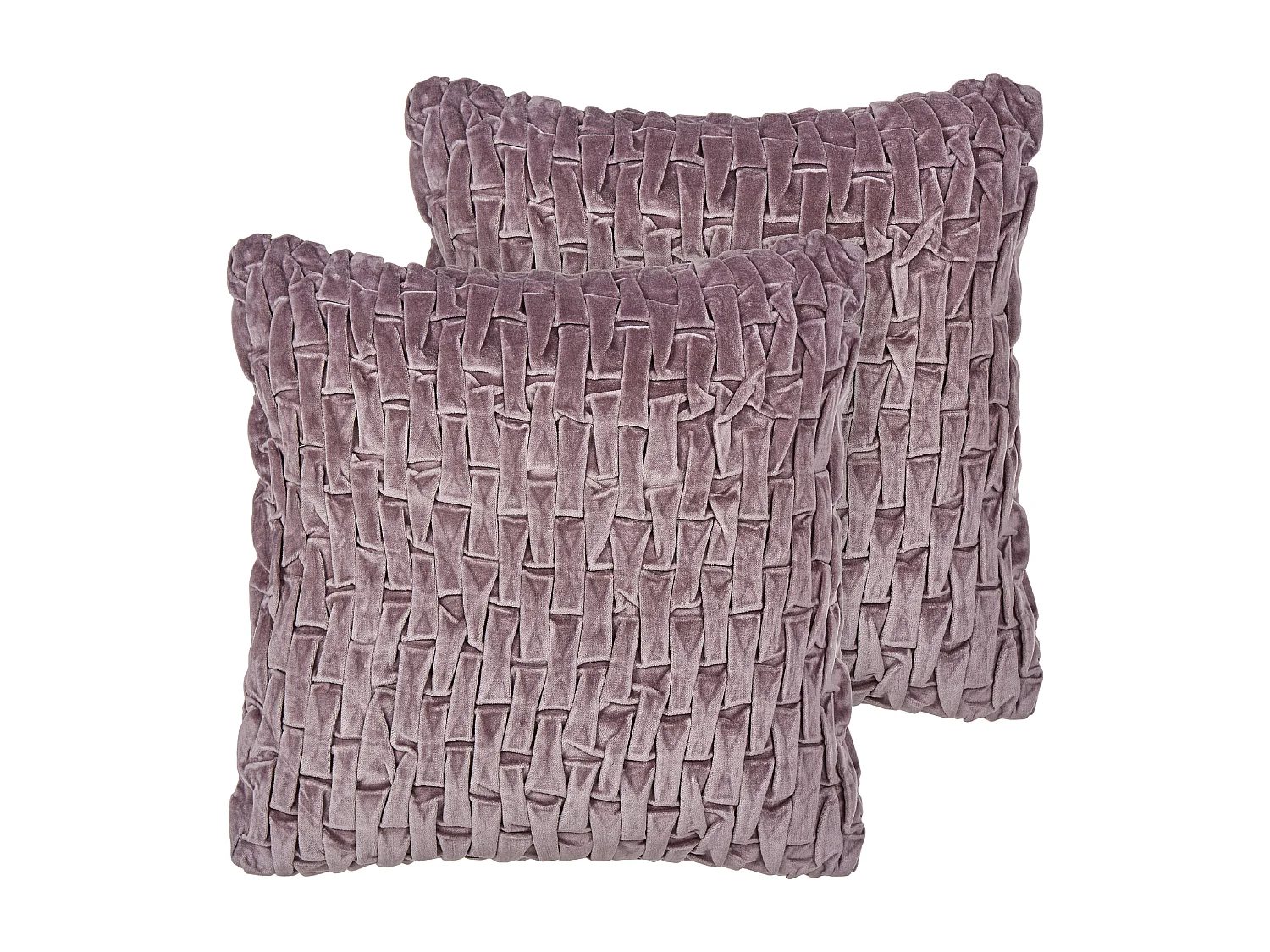 Set van 2 decoratieve kussens CHIRITA Fluweel 45 x 45 cm Paars Effen